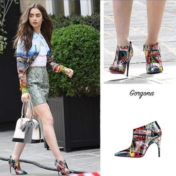 CL Gorgona Ankle Boots 100mm Patent Leather Loubiballage